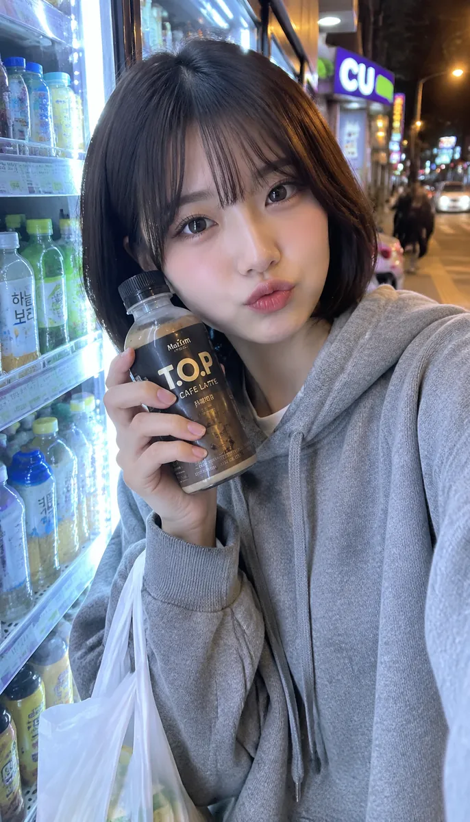 便利店门口 · 冷柜光