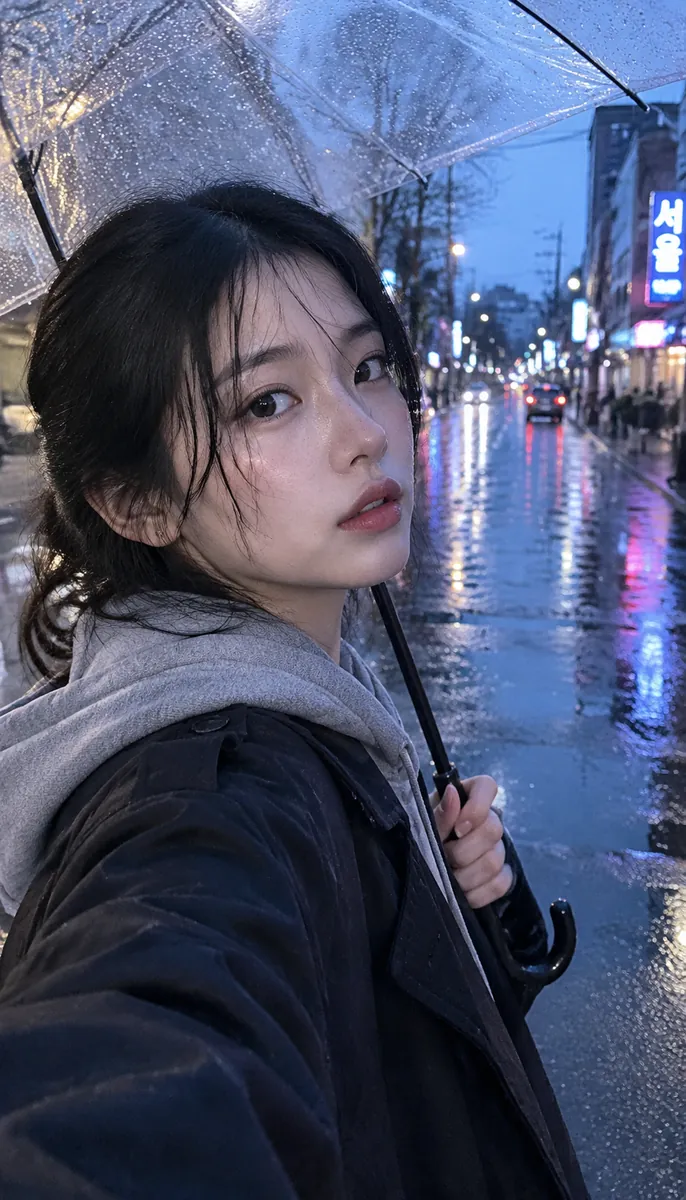 雨后街道 · 透明伞