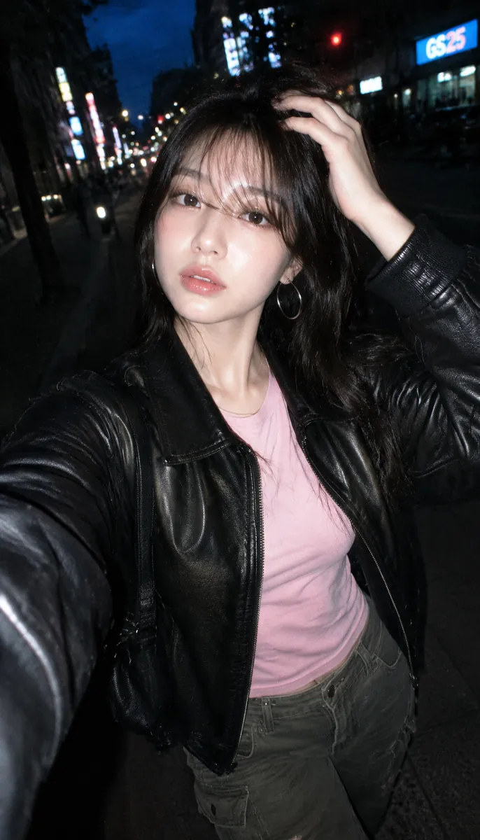 CCD 夜街 · 黑背景皮衣