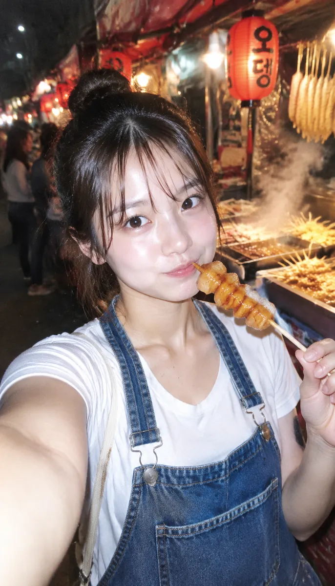 夜市摊 · 蒸汽与灯笼
